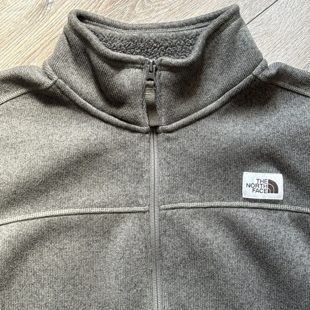 The North Face Jacket Mens XL Gray Green 1/4 Zip Fleece Pullover Gorpcore Thick